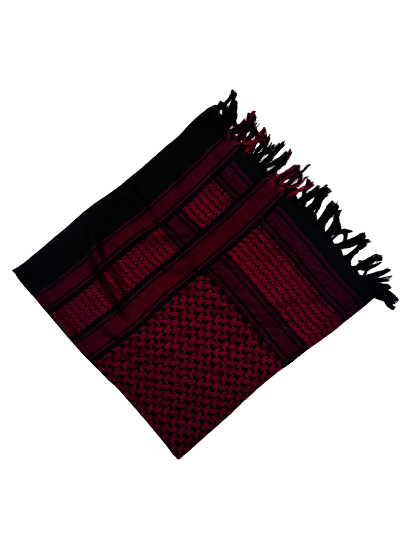 Shadow Black and Red Keffiyeh